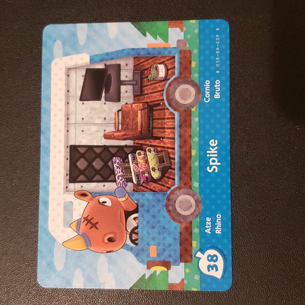 Spike 38 welcome amiibo animal crossing RV series card